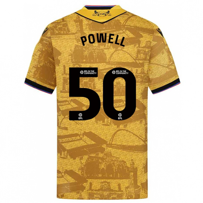 Danxen Mænd Brandon Powell #50 Guld Sort Udebane Spillertrøjer 2025/26 Trøje T-Shirt