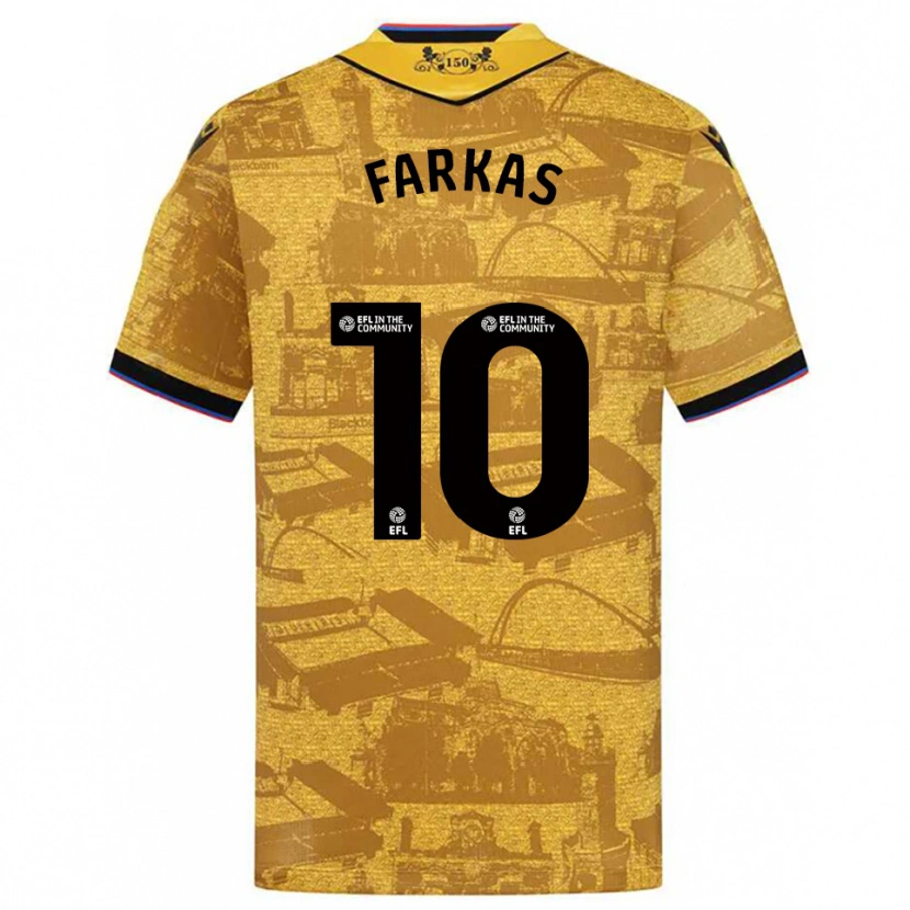 Danxen Mænd Patrik Farkas #10 Guld Sort Udebane Spillertrøjer 2025/26 Trøje T-Shirt