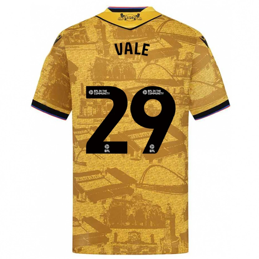 Danxen Mænd Jack Vale #29 Guld Sort Udebane Spillertrøjer 2025/26 Trøje T-Shirt