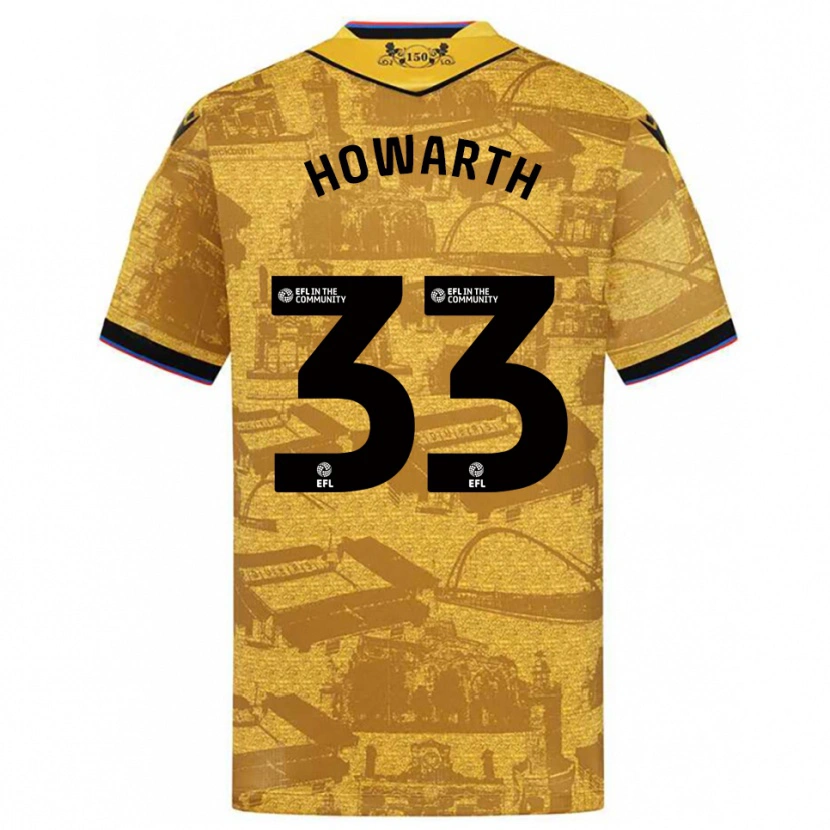 Danxen Mænd Taylor Howarth #33 Guld Sort Udebane Spillertrøjer 2025/26 Trøje T-Shirt