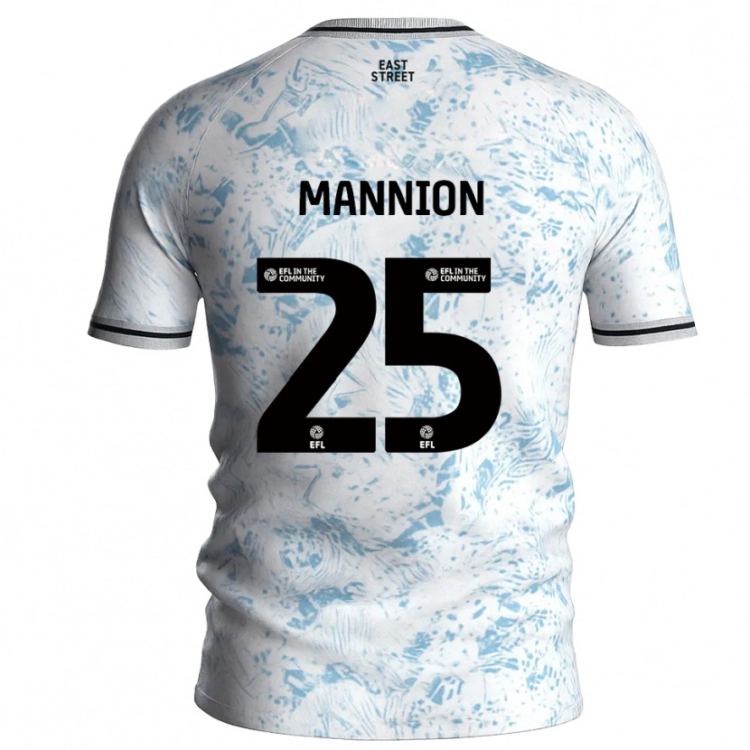 Danxen Mænd Will Mannion #25 Hvid Himmelblå Udebane Spillertrøjer 2025/26 Trøje T-Shirt