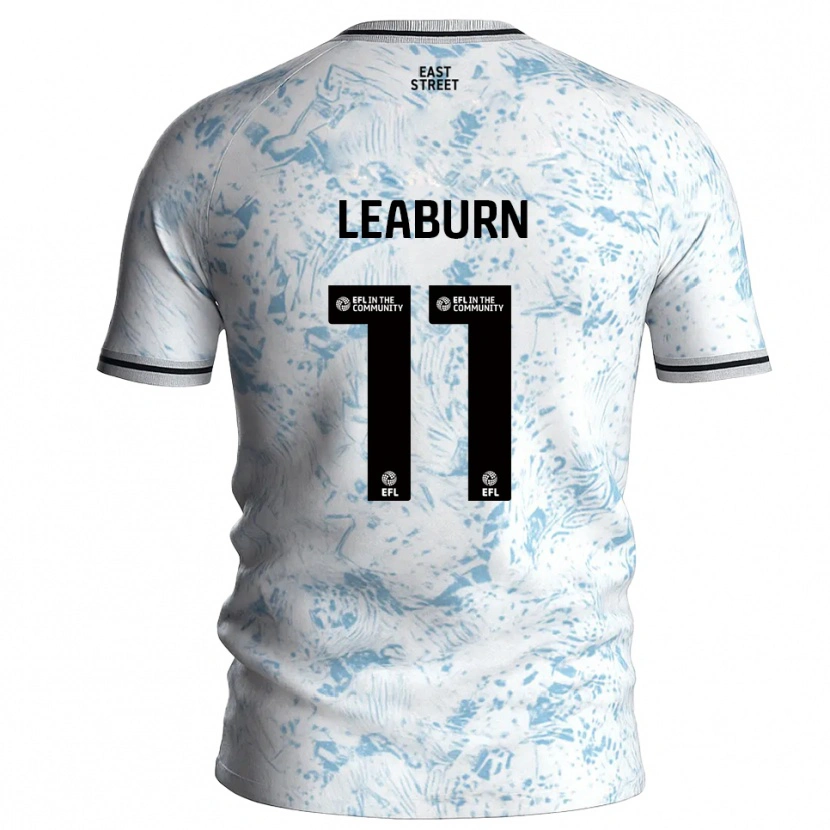 Danxen Mænd Miles Leaburn #11 Hvid Himmelblå Udebane Spillertrøjer 2025/26 Trøje T-Shirt