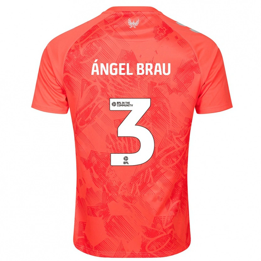 Danxen Mænd Miguel Ángel Brau #3 Orange Hvid Udebane Spillertrøjer 2025/26 Trøje T-Shirt