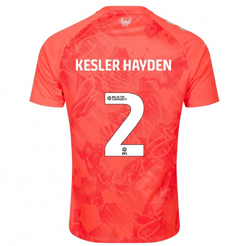 Danxen Mænd Kaine Kesler-Hayden #2 Orange Hvid Udebane Spillertrøjer 2025/26 Trøje T-Shirt