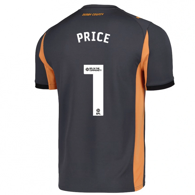 Danxen Mænd Harley Price #1 Grå Orange Sort Udebane Spillertrøjer 2025/26 Trøje T-Shirt