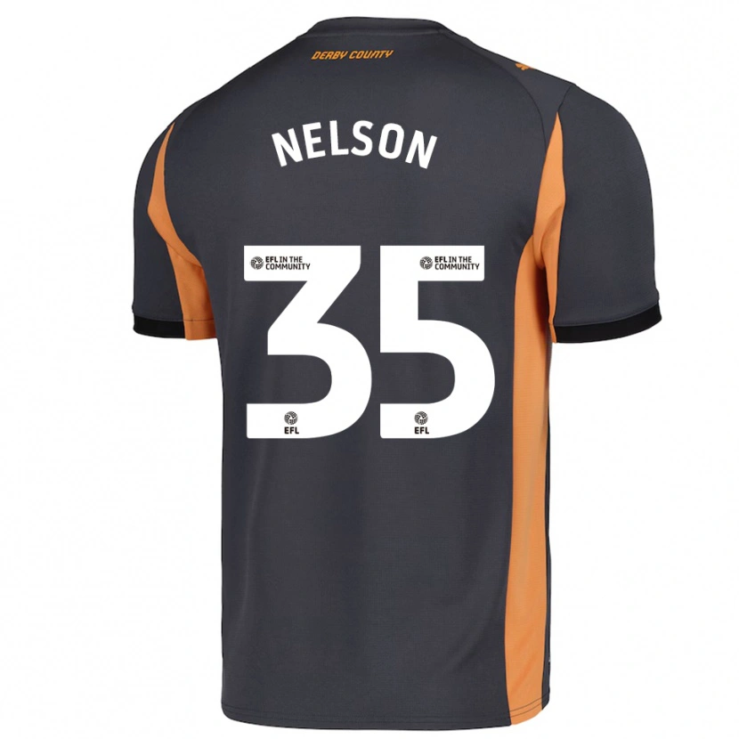 Danxen Mænd Curtis Nelson #35 Grå Orange Sort Udebane Spillertrøjer 2025/26 Trøje T-Shirt