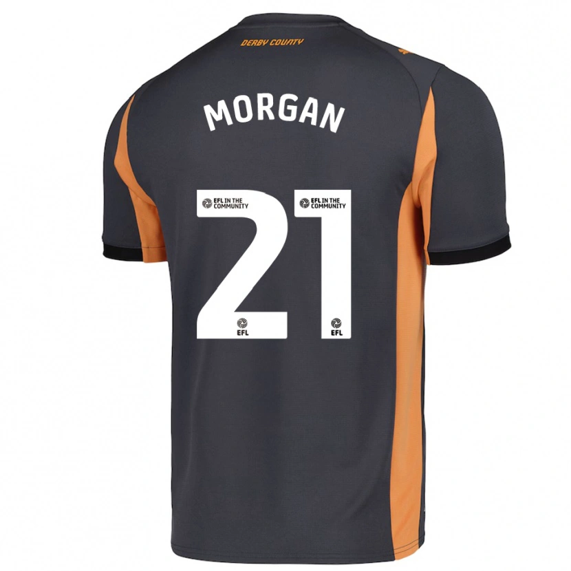 Danxen Mænd Sarah Morgan #21 Grå Orange Sort Udebane Spillertrøjer 2025/26 Trøje T-Shirt