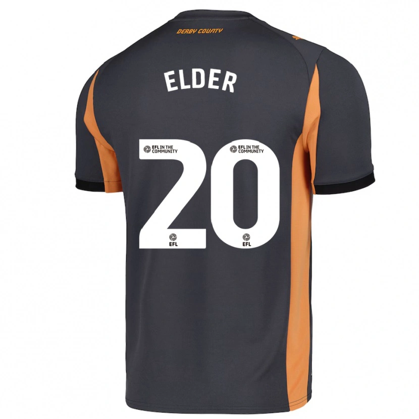 Danxen Mænd Callum Elder #20 Grå Orange Sort Udebane Spillertrøjer 2025/26 Trøje T-Shirt
