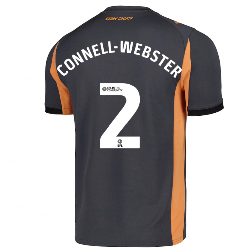 Danxen Mænd Braidy Connell-Webster #2 Grå Orange Sort Udebane Spillertrøjer 2025/26 Trøje T-Shirt