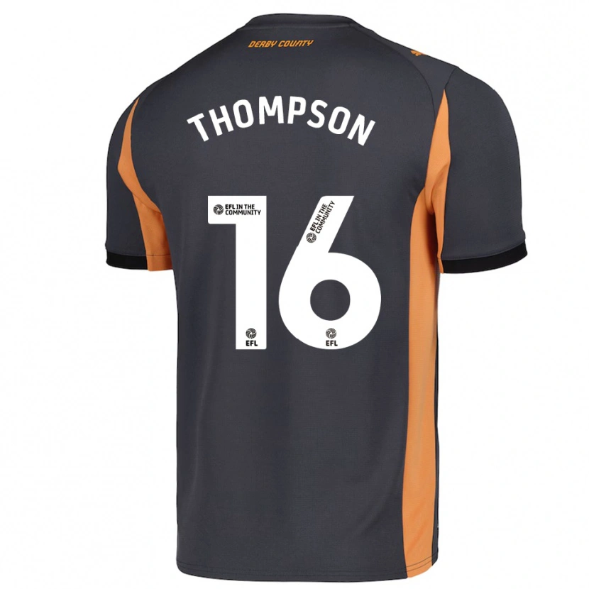 Danxen Mænd Liam Thompson #16 Grå Orange Sort Udebane Spillertrøjer 2025/26 Trøje T-Shirt