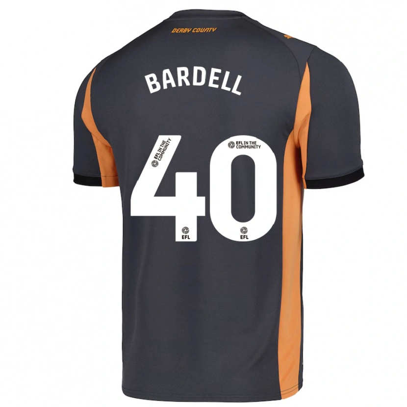Danxen Mænd Max Bardell #40 Grå Orange Sort Udebane Spillertrøjer 2025/26 Trøje T-Shirt