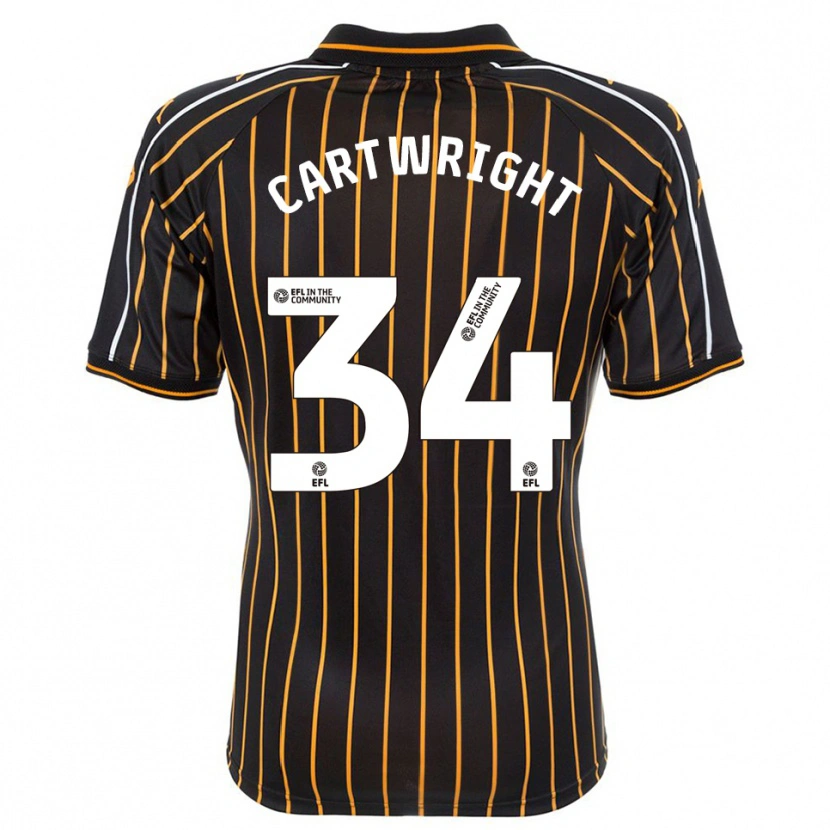 Danxen Mænd Harvey Cartwright #34 Hvid Sort Udebane Spillertrøjer 2025/26 Trøje T-Shirt