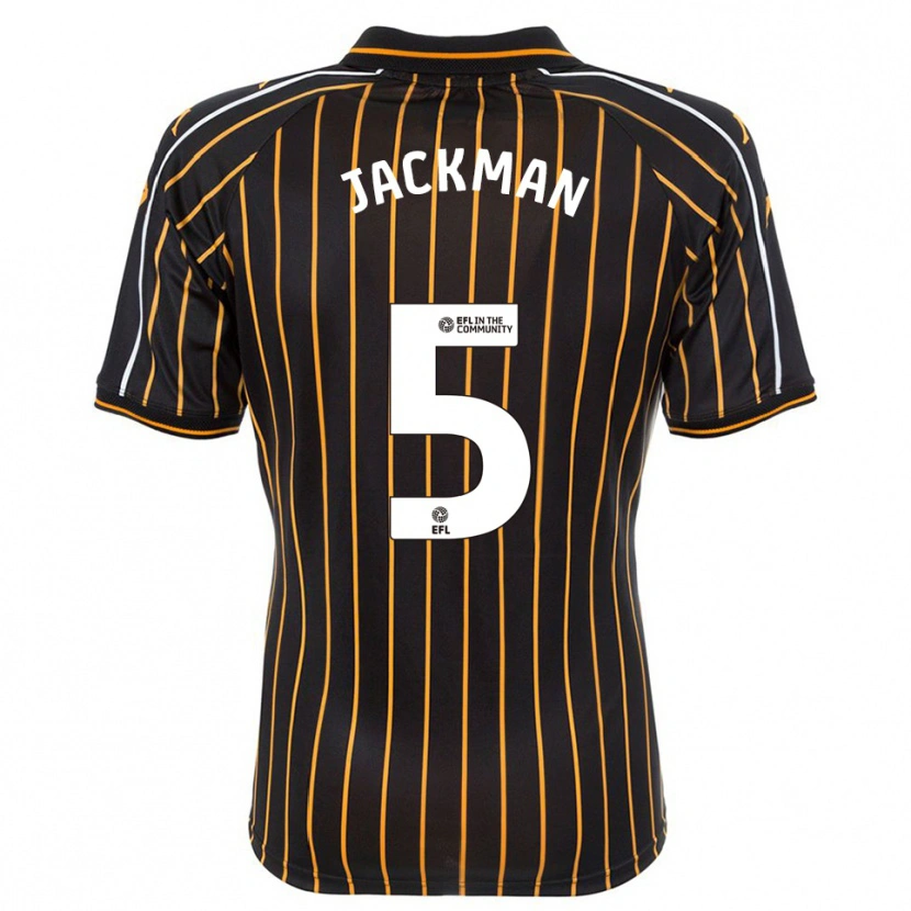 Danxen Mænd Ellice Jackman #5 Hvid Sort Udebane Spillertrøjer 2025/26 Trøje T-Shirt