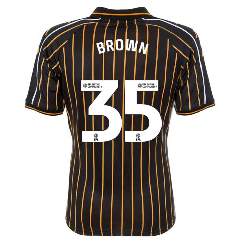 Danxen Mænd Pharrell Brown #35 Hvid Sort Udebane Spillertrøjer 2025/26 Trøje T-Shirt