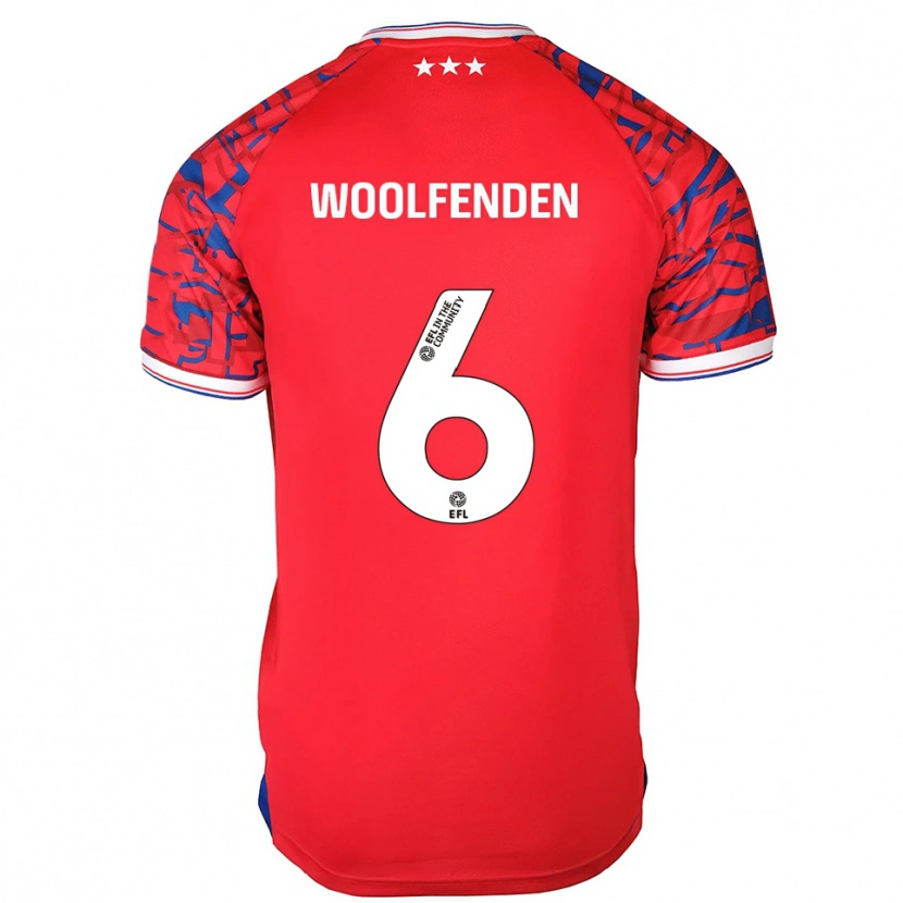 Danxen Mænd Luke Woolfenden #6 Rød Blå Udebane Spillertrøjer 2025/26 Trøje T-Shirt