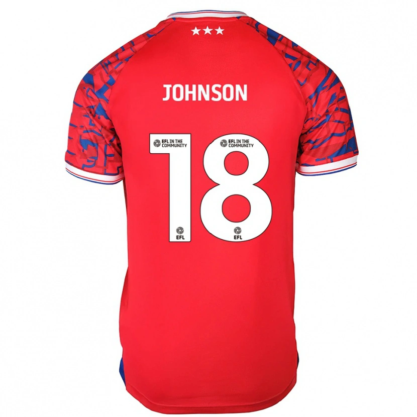 Danxen Mænd Ben Johnson #18 Rød Blå Udebane Spillertrøjer 2025/26 Trøje T-Shirt