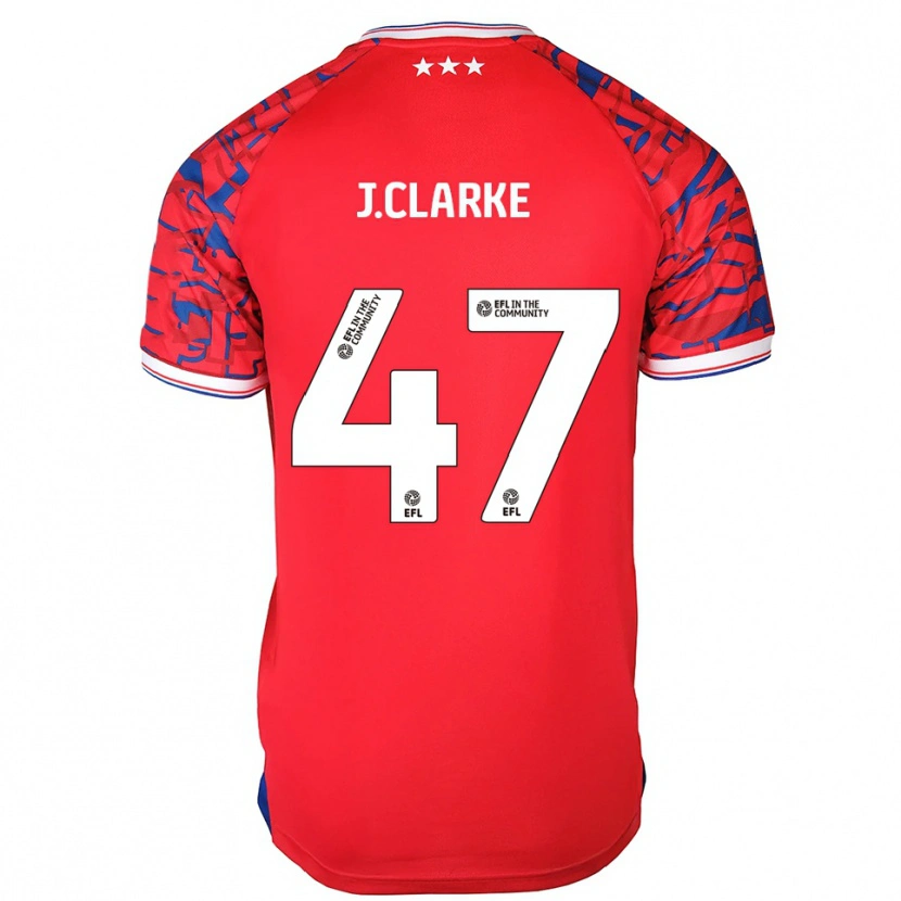 Danxen Mænd Jack Clarke #47 Rød Blå Udebane Spillertrøjer 2025/26 Trøje T-Shirt