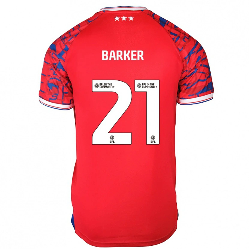 Danxen Mænd Maisy Barker #21 Rød Blå Udebane Spillertrøjer 2025/26 Trøje T-Shirt