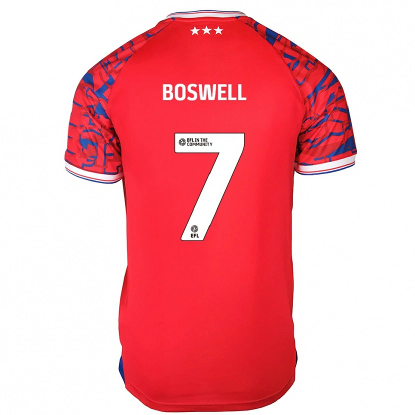 Danxen Mænd Ashton Boswell #7 Rød Blå Udebane Spillertrøjer 2025/26 Trøje T-Shirt