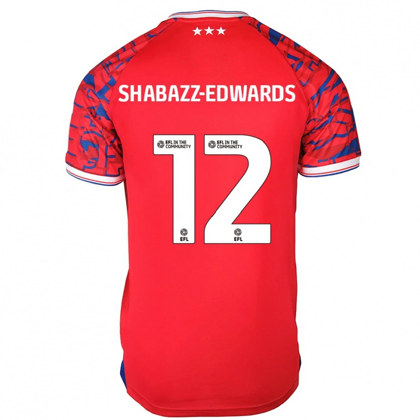 Danxen Mænd Walker Shabazz-Edwards #12 Rød Blå Udebane Spillertrøjer 2025/26 Trøje T-Shirt