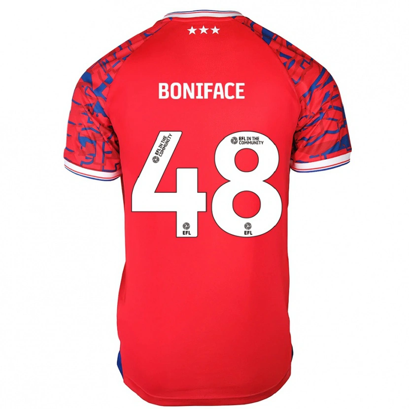Danxen Mænd Somto Boniface #48 Rød Blå Udebane Spillertrøjer 2025/26 Trøje T-Shirt