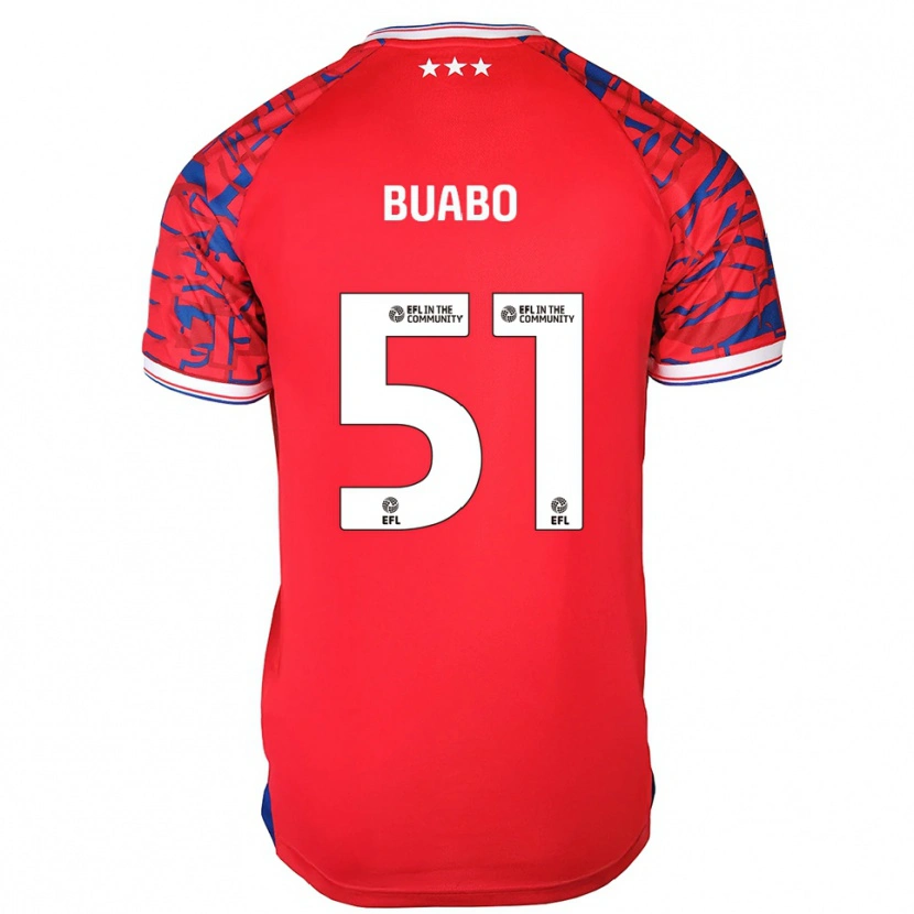 Danxen Mænd Gerrard Buabo #51 Rød Blå Udebane Spillertrøjer 2025/26 Trøje T-Shirt