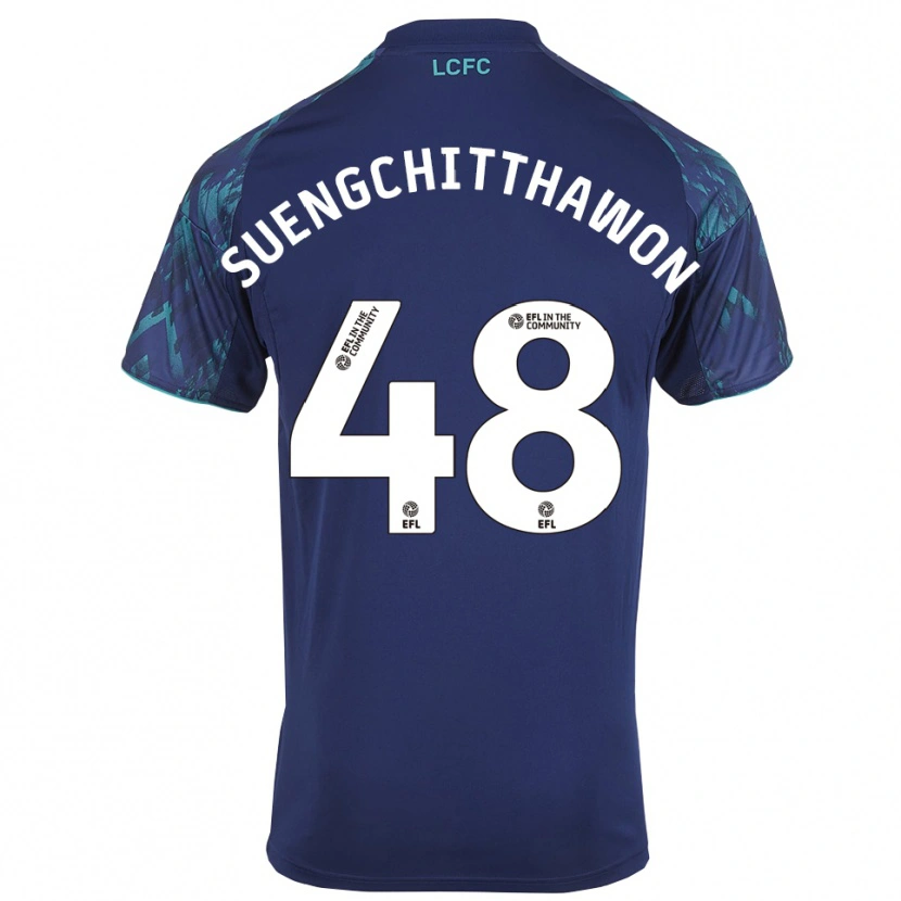 Danxen Mænd Thanawat Suengchitthawon #48 Marinegrøn Hvid Udebane Spillertrøjer 2025/26 Trøje T-Shirt