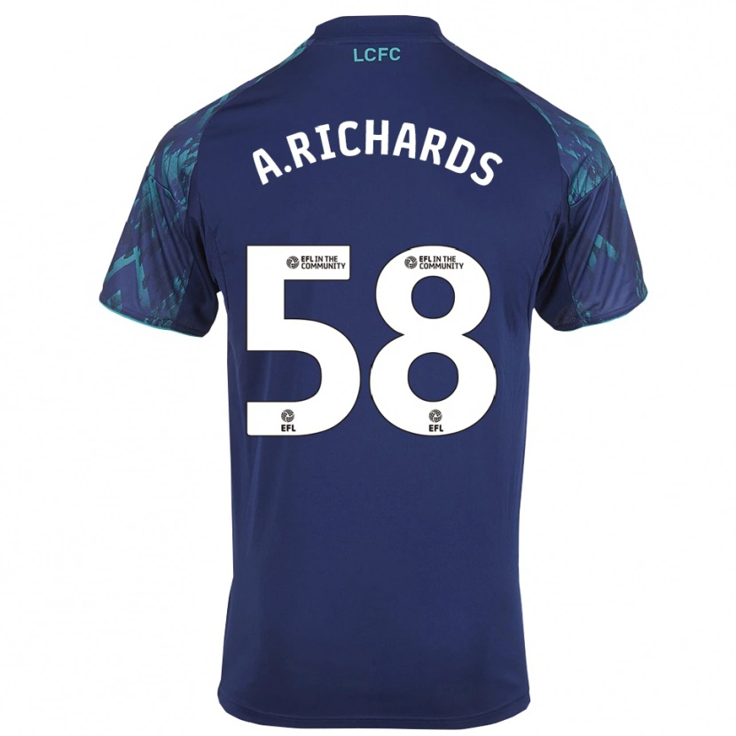 Danxen Mænd Amani Richards #58 Marinegrøn Hvid Udebane Spillertrøjer 2025/26 Trøje T-Shirt