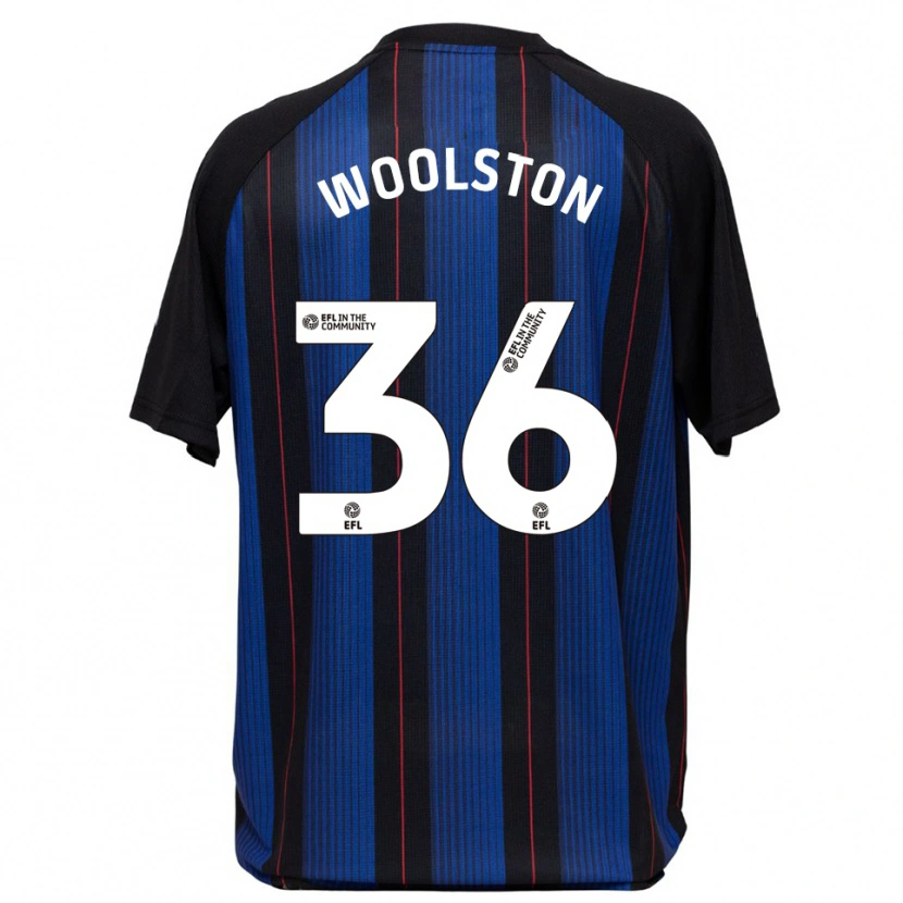 Danxen Mænd Luke Woolston #36 Blå Sort Udebane Spillertrøjer 2025/26 Trøje T-Shirt
