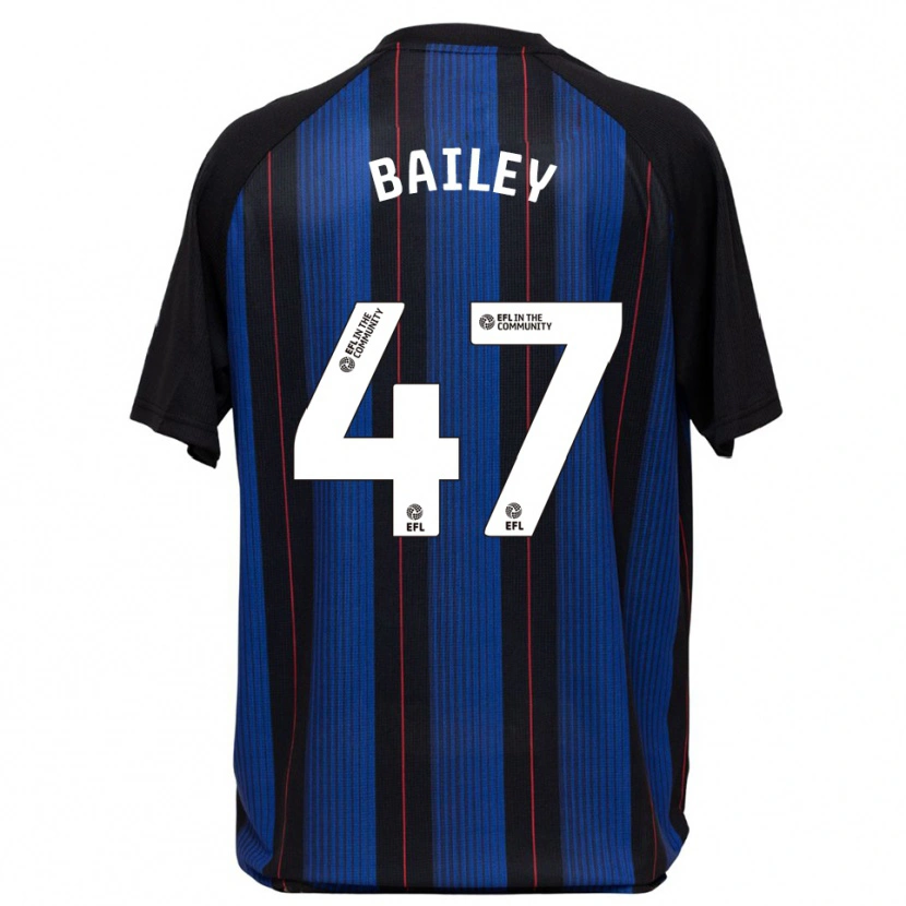 Danxen Mænd Bailey Palmer #47 Blå Sort Udebane Spillertrøjer 2025/26 Trøje T-Shirt