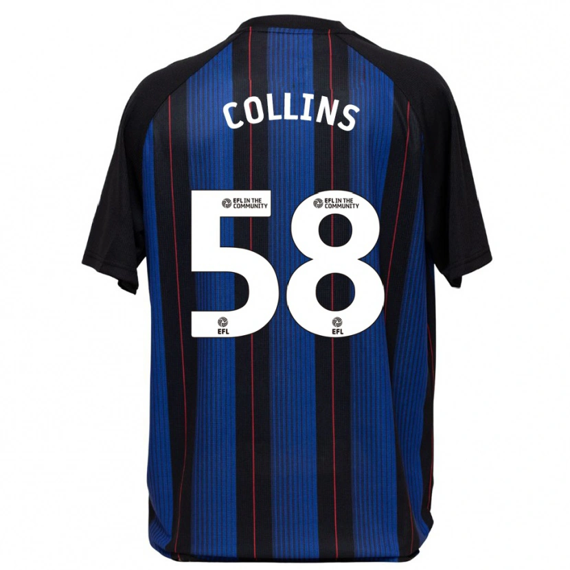 Danxen Mænd Sam Collins #58 Blå Sort Udebane Spillertrøjer 2025/26 Trøje T-Shirt