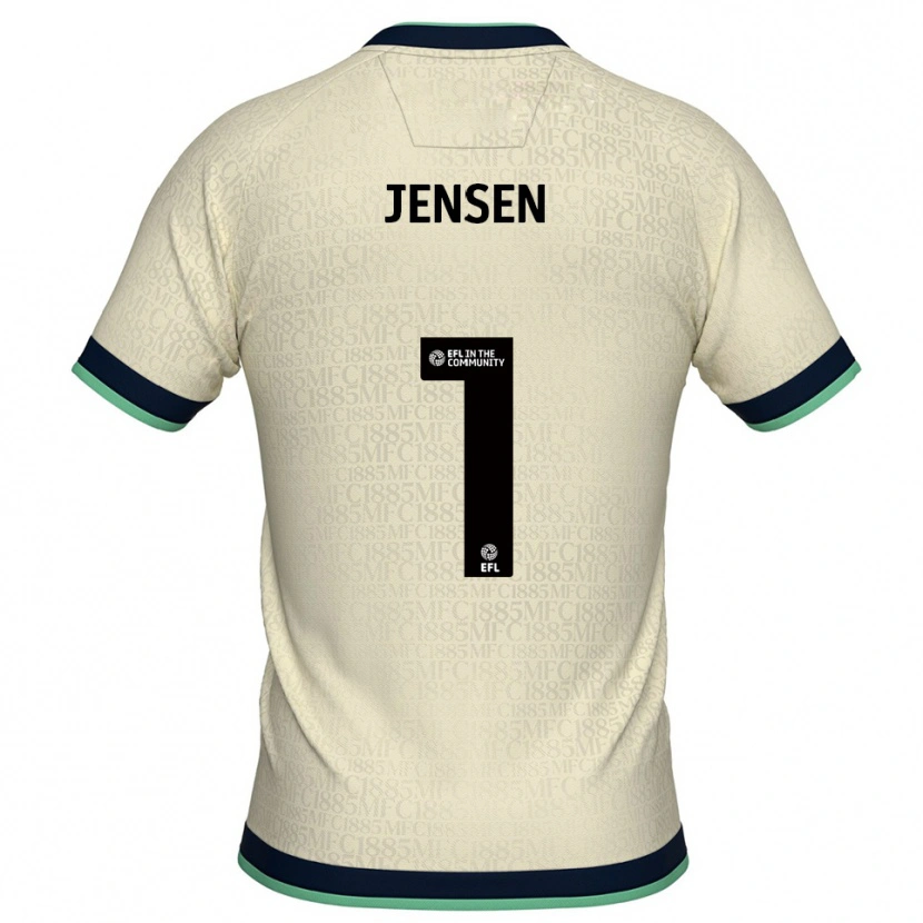 Danxen Mænd Lukas Jensen #1 Champagne Marine Udebane Spillertrøjer 2025/26 Trøje T-Shirt