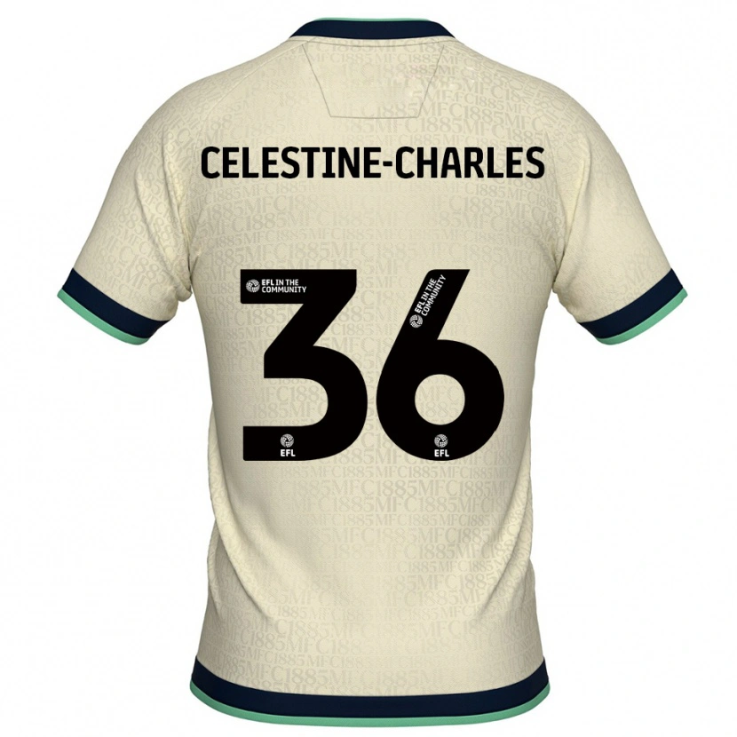 Danxen Mænd Jaiden Celestine-Charles #36 Champagne Marine Udebane Spillertrøjer 2025/26 Trøje T-Shirt