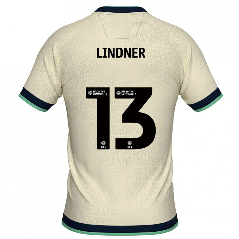 Danxen Mænd Caspar Lindner #13 Champagne Marine Udebane Spillertrøjer 2025/26 Trøje T-Shirt