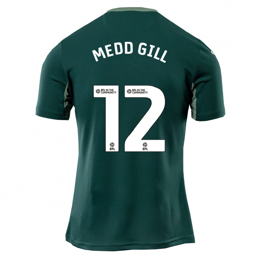 Danxen Mænd Tamsin Medd-Gill #12 Grøn Hvid Lilla Udebane Spillertrøjer 2025/26 Trøje T-Shirt