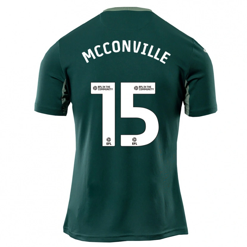 Danxen Mænd Ruairi Mcconville #15 Grøn Hvid Lilla Udebane Spillertrøjer 2025/26 Trøje T-Shirt