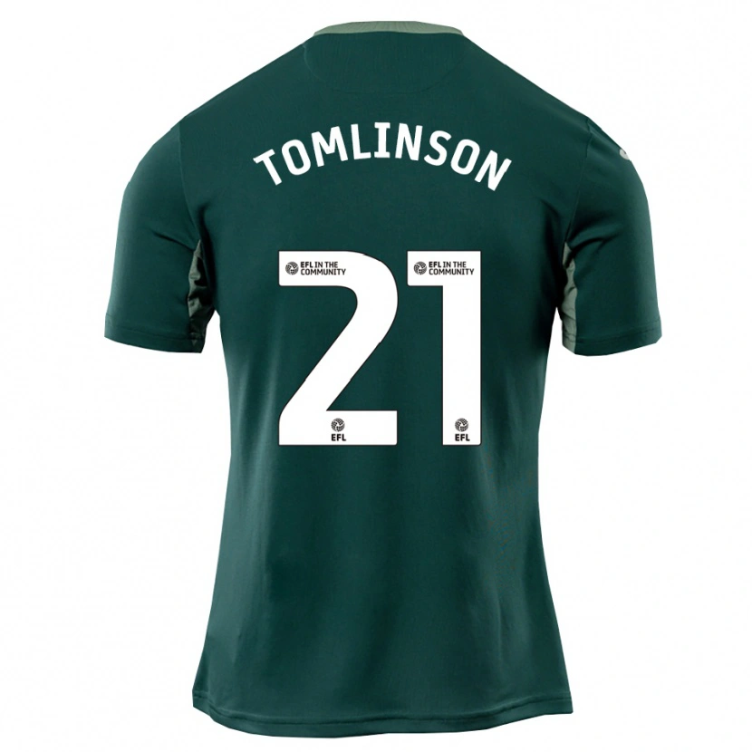 Danxen Mænd Lauren Tomlinson #21 Grøn Hvid Lilla Udebane Spillertrøjer 2025/26 Trøje T-Shirt