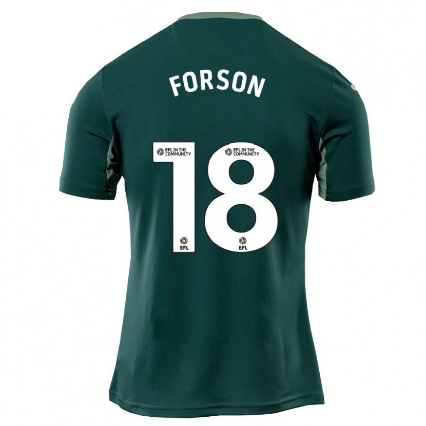 Danxen Mænd Amankwah Forson #18 Grøn Hvid Lilla Udebane Spillertrøjer 2025/26 Trøje T-Shirt