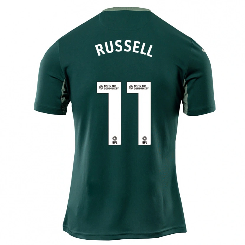 Danxen Mænd Rebecca Russell #11 Grøn Hvid Lilla Udebane Spillertrøjer 2025/26 Trøje T-Shirt