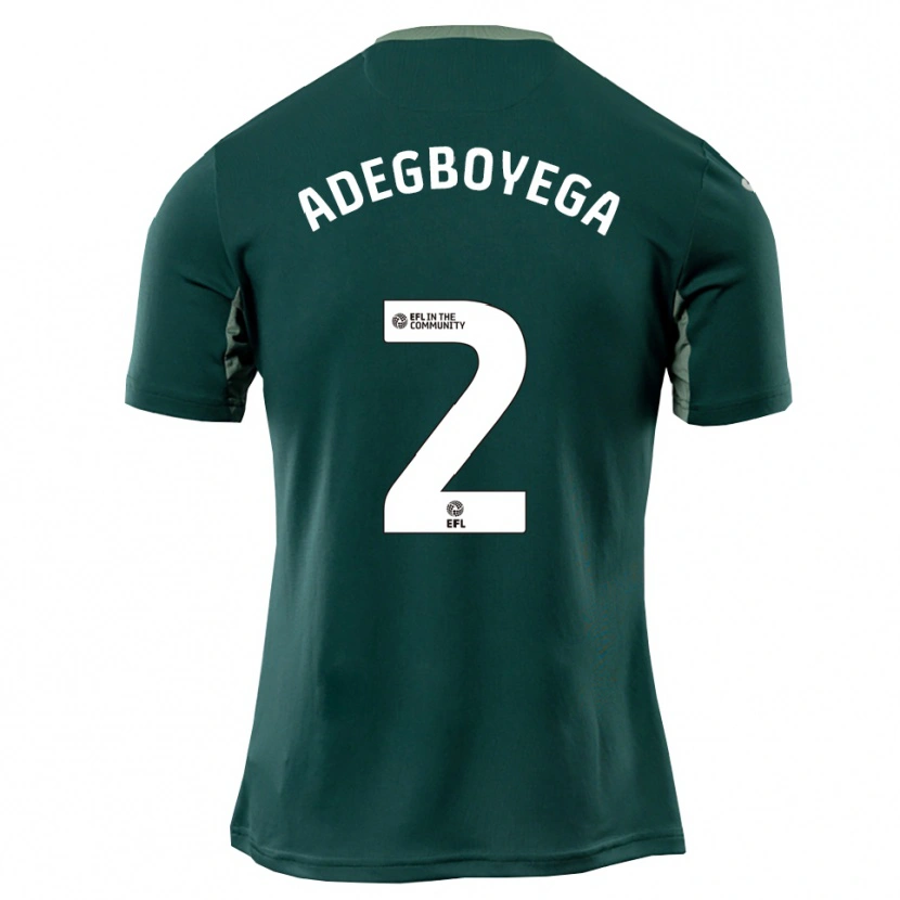 Danxen Mænd Emmanuel Adegboyega #2 Grøn Hvid Lilla Udebane Spillertrøjer 2025/26 Trøje T-Shirt
