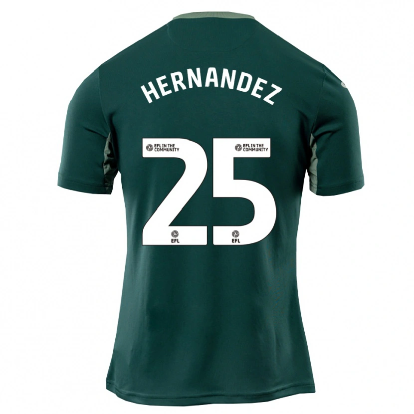 Danxen Mænd Onel Hernández #25 Grøn Hvid Lilla Udebane Spillertrøjer 2025/26 Trøje T-Shirt