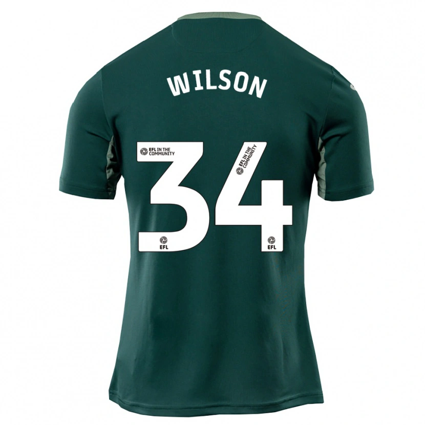 Danxen Mænd Drew Wilson #34 Grøn Hvid Lilla Udebane Spillertrøjer 2025/26 Trøje T-Shirt