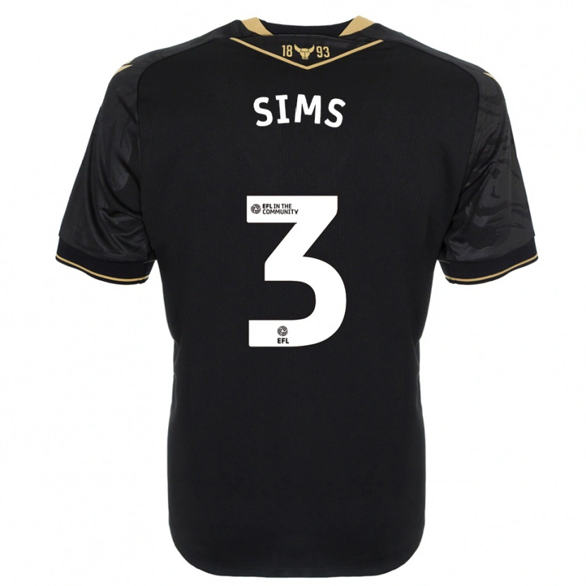 Danxen Mænd Gemma Sims #3 Sort Guld Udebane Spillertrøjer 2025/26 Trøje T-Shirt