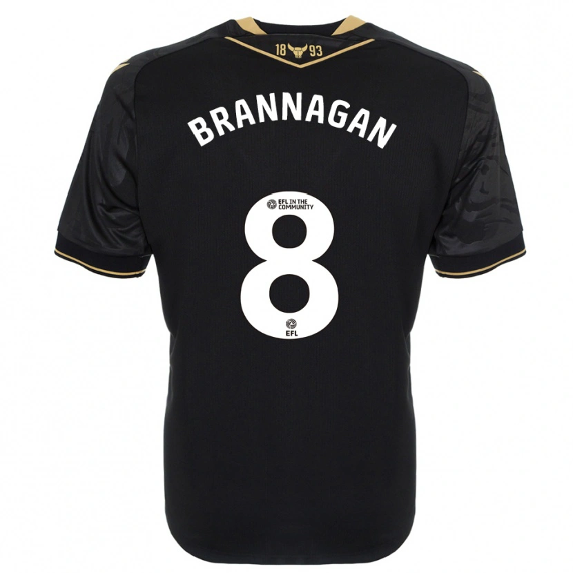 Danxen Mænd Cameron Brannagan #8 Sort Guld Udebane Spillertrøjer 2025/26 Trøje T-Shirt