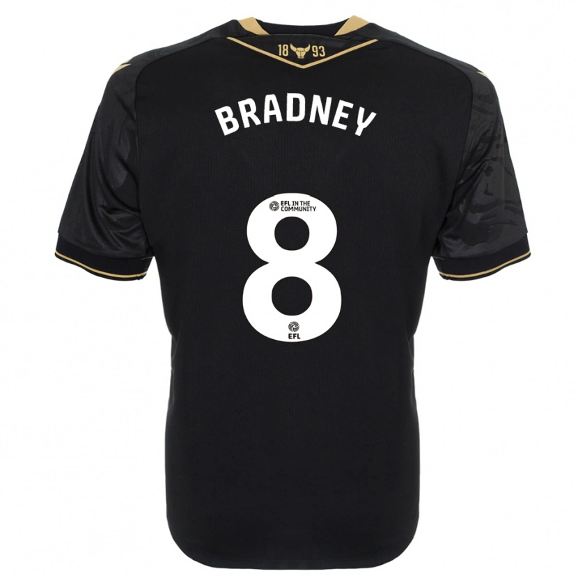 Danxen Mænd Harrison Bradney #8 Sort Guld Udebane Spillertrøjer 2025/26 Trøje T-Shirt