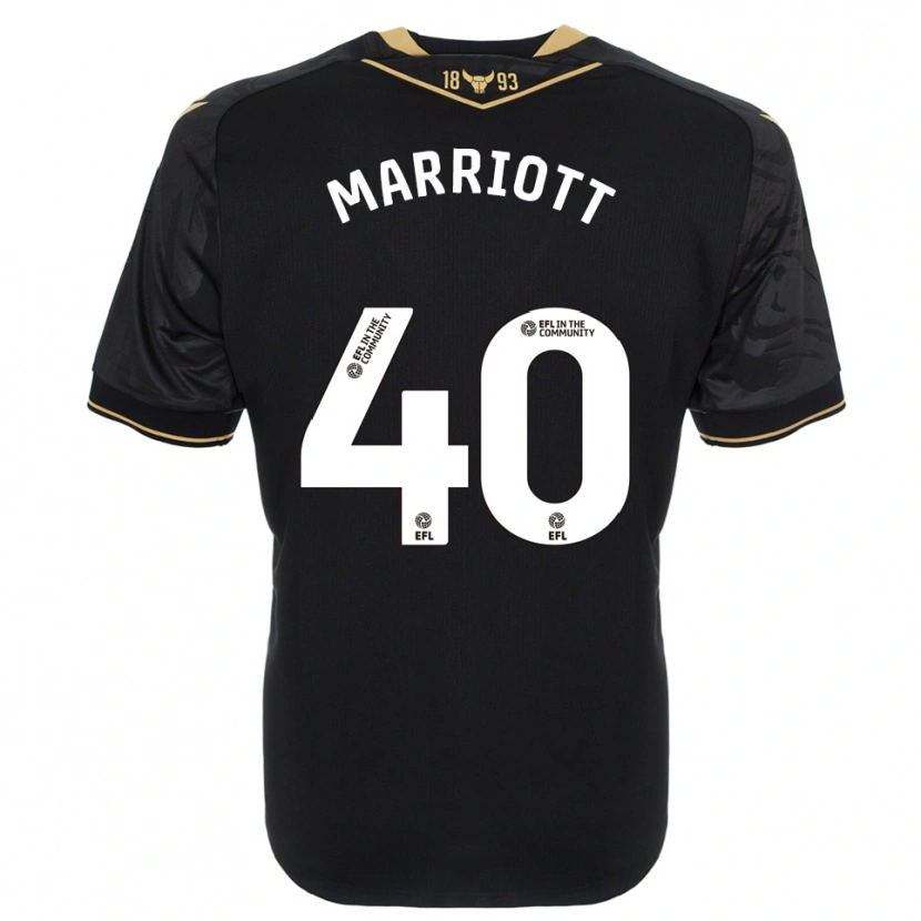 Danxen Mænd Monty Marriott #40 Sort Guld Udebane Spillertrøjer 2025/26 Trøje T-Shirt