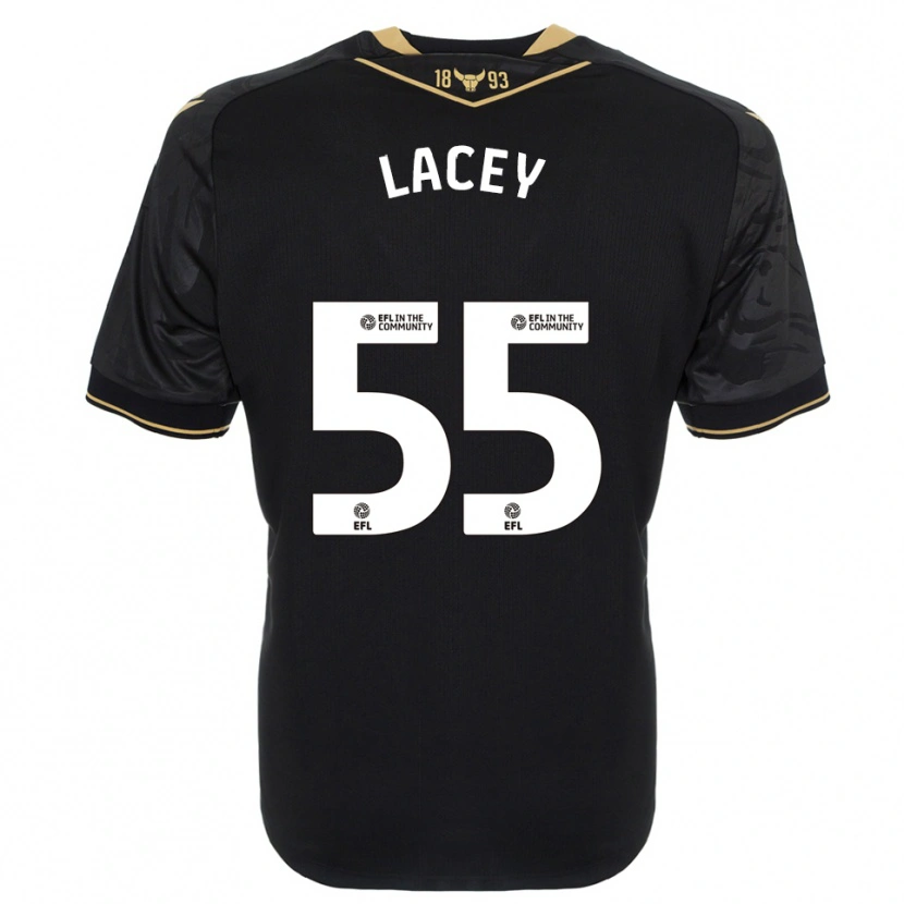 Danxen Mænd Aaron Lacey #55 Sort Guld Udebane Spillertrøjer 2025/26 Trøje T-Shirt