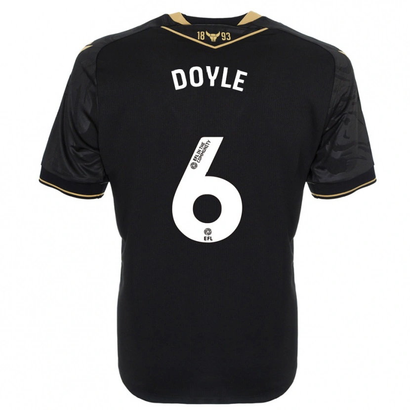Danxen Mænd Calum Doyle #6 Sort Guld Udebane Spillertrøjer 2025/26 Trøje T-Shirt