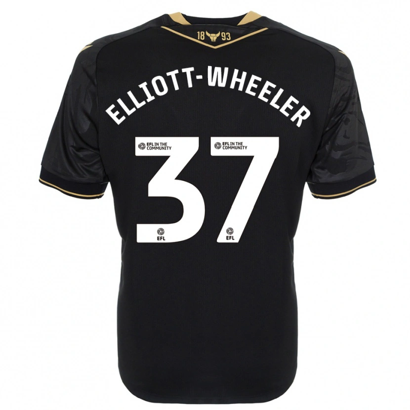 Danxen Mænd Aidan Elliott-Wheeler #37 Sort Guld Udebane Spillertrøjer 2025/26 Trøje T-Shirt