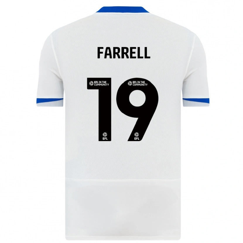 Danxen Mænd Jacob Farrell #19 Hvid Sort Udebane Spillertrøjer 2025/26 Trøje T-Shirt